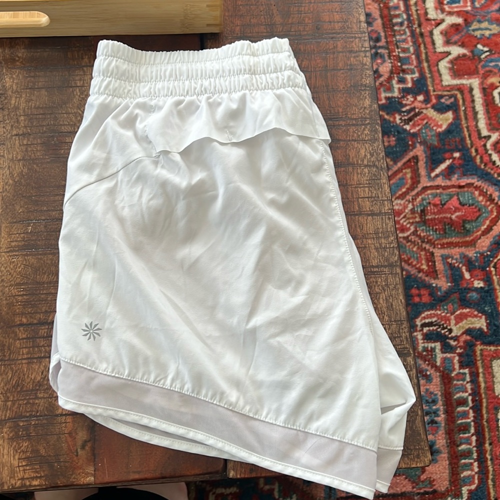 White Athleta Runner Shorts size M